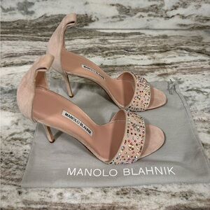 Manolo Blahnik 37/7 Blush pink custom-made